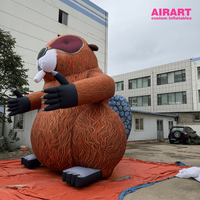 Modèle de castor gonflable géant de 5 m de hauteur, mascotte animale gonflable personnalisée pour événements en plein air et décoration de centres commerciaux