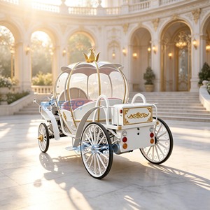 Usine vendant des carrosses citrouilles électriques blancs, nobles et exquis, pour princesses. Transport spécial. - Product Image 1