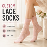 Chaussettes en dentelle personnalisées à volants festonnés, motif floral ajouré, en tricot, pour femmes, pour le quotidien, les robes et les soirées