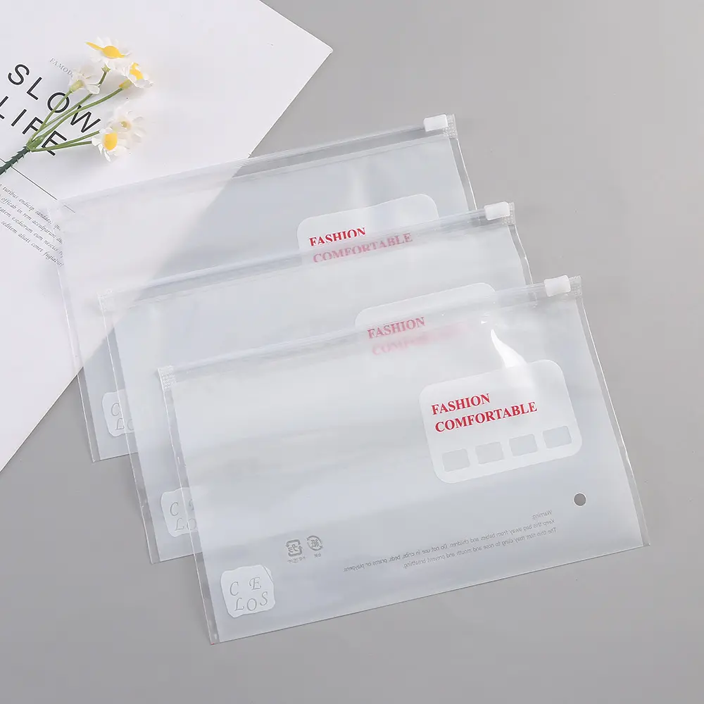 カスタムエコ再利用可能なプリント包装バッグジュエリーショッピングジップロックバッグプラスチック包装ジッパーPVC衣類包装ポリ
