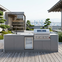 Cocina Pequeña Todo en Uno, Muebles de Cocina Modernos Japoneses, Armario de Almacenamiento para Cocina Pequeña al Aire Libre, Proveedor de Muebles Personalizados