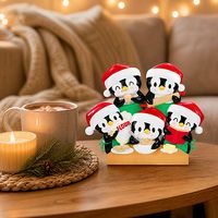 Figurine de Noël en résine Famille de pingouins, Chef avec tablier de cuisine, thème pâte à biscuits et farine, pour comptoir ou à suspendre, cadeau de haute qualité