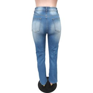 Pantalones Vaqueros de Mezclilla Ajustados y Rotos de Alta Calidad para Mujer, Estilo Casual y Urbano - Product Image 5