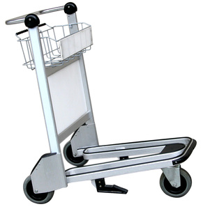 Freins à main à trois roues Chariots d'aéroport à bagages en acier à provisions Chariots à bagages d'aéroport - Product Image 1