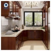 Meuble de cuisine en bois massif d'érable de haute qualité avec tiroirs à fermeture amortie et système queue de pie, durable, pour projets commerciaux, hôteliers et de complexes hôteliers