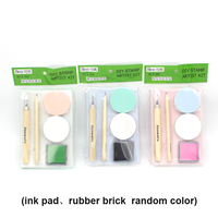 Kit de tallado de sellos de goma para principiantes, set básico de manualidades con lápiz y bloque de goma despegable
