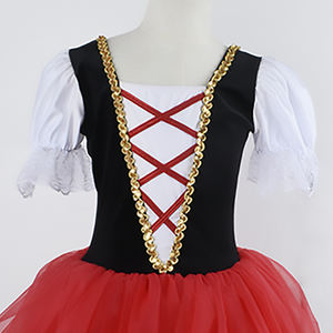 Vestito Tutu da balletto rosso per ragazze ginnastica body bianco <span class=keywords><strong>abiti</strong></span> da balletto lunghi per ragazze Costume da ballo principessa Ballerina abito da compleanno - Product Image 5