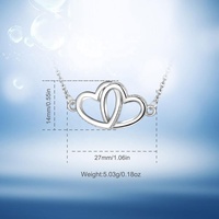 925 Sterling Silver Chinese Fashion Couple Heart Forever I love You Symbol Collier Pendentif