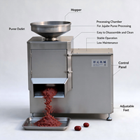 Machine Commerciale Automatique pour la Fabrication de Purée de Dattes Rouges (Jujubes) Dénoyautée et Épluchée, 3000 kg/h, en Acier Inoxydable 304, Séparation Peau-Graine