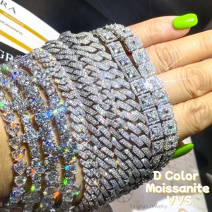 Wuzhou Yingtuo Bijoux Prix de gros 925 <span class=keywords><strong>Argent</strong></span> Moissanite Tennis <span class=keywords><strong>Bracelet</strong></span> Collier pour Cadeau - Product Image 2