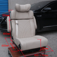 Siège Passager en Cuir Pivotant, Rotatif et Relevable pour MPV, VR, Fourgonnette, Camping-Car, Mini Bus et Motorhome