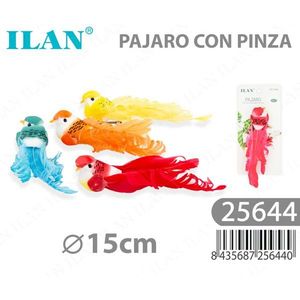 Accessorio per Capelli da Sposa Multicolore con Clip a Forma di Uccello Ilan 15cm - Product Image 1