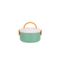 Boîte à lunch en plastique colorée B144, conteneur alimentaire à un seul niveau, avec poignée, micro-ondable, empilable, 3 compartiments, sans BPA, pour adultes