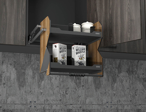 Double-Tier Acrylic Steel Manual High Reach Lift Put Down Storage For Upper Cabinet Hardware Drop Down <b>Shelf</b> Organizer <b>Basket</b> - Product Image 1