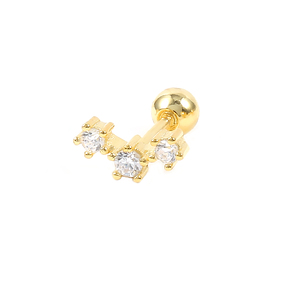 ROXI - Aretes de Plata de Ley 925 con Tres Diamantes CZ, Joyería para Mujer - Product Image 1