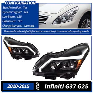 <span class=keywords><strong>Fari</strong></span> Migliorati per Infiniti G25 G37 GTR 10-15 Modello Quattro Porte, 2 Pezzi LED DRL con Indicatore di Direzione, Abbaglianti, Lente Proiettore <span class=keywords><strong>Angel</strong></span> Eye - Product Image 6