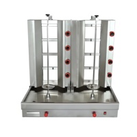 Machine à shawarma commerciale à 8 brûleurs en acier inoxydable, gril vertical pour kebab, gyro, viande, pour restaurant, magasin d'alimentation