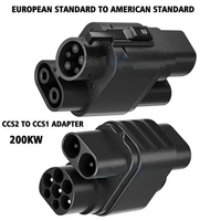 Chargeur adaptateur AC + DC CCS2 vers CCS1 pour connecteurs EV standard européens vers américains