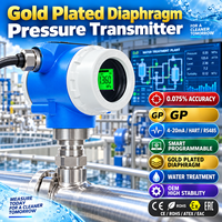 Transmetteur de pression à diaphragme plaqué or, précision 0,075 %, 4-20 mA HART RS485, programmable intelligent pour l'eau, OEM, haute stabilité
