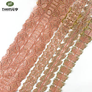 Garniture de Dentelle Guipure Étroite Brodée en Gros 100% Polyester avec Strass <span class=keywords><strong>DMC</strong></span> Hydrosoluble - Product Image 2