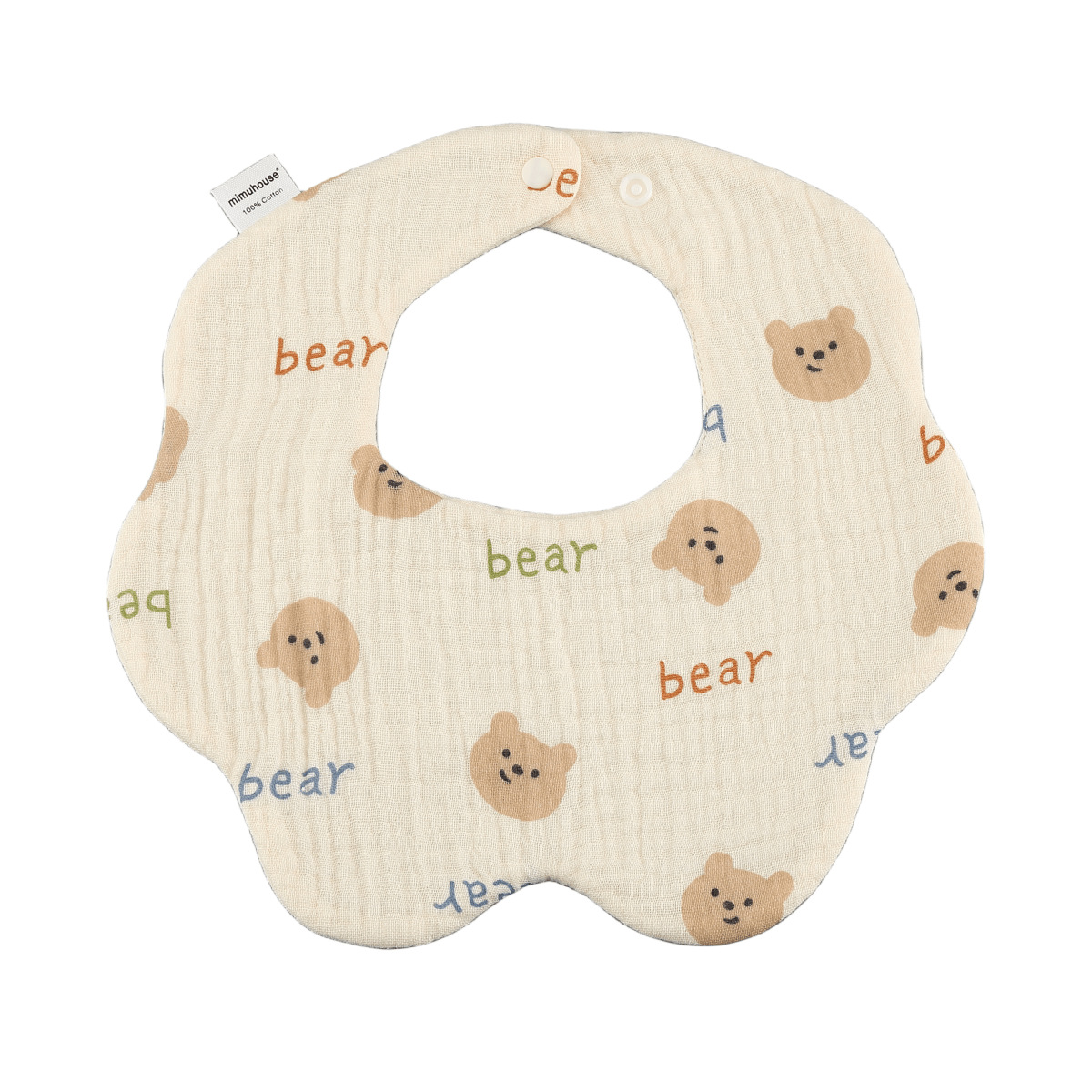 A2 english bear head flower bib