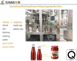 Machine <span class=keywords><strong>de</strong></span> remplissage, bouchage et scellage pour bocaux et bouteilles <span class=keywords><strong>de</strong></span> sauce chili, mayonnaise, confiture <span class=keywords><strong>de</strong></span> fruits (fraise, myrtille, mûre) et pâtes - Product Image 2