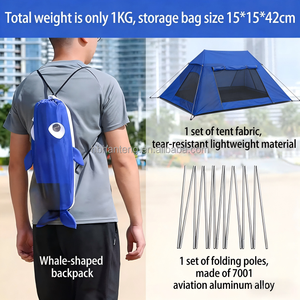 <span class=keywords><strong>Tente</strong></span> <span class=keywords><strong>de</strong></span> plage portable coupe-vent style baleine, poids 1 kg, capacité 2-3 personnes, installation rapide et facile, tentes pour événements - Product Image 6