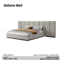Delano Italienisches Luxus-Plattformbett mit Extra Breitem Kanal-Getuftetem Kopfteil, Kingsize-Bett für Villa, Apartment, Hauptschlafzimmer