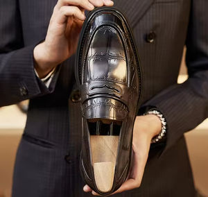 2025 Luxury Classic Men's Leather Breathable Waterproof Lightweight Anti-Slip Toe Dress <b>Shoes</b> <b>Black</b> Formal Business <b>Wedding</b> - Product Image 4