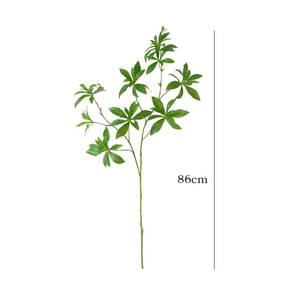 Nouvelle plante artificielle Pieris Japonica de Furu, vert foncé avec des bords blancs, fleur en soie hautement réaliste, décoration d'intérieur pour bureau - Product Image 5
