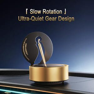 Mini ambientador de aire para coche con paraguas dorado giratorio con energía solar - Product Image 3