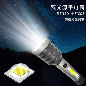 Usb <b>Rechargeable</b> <b>Flashlight</b> 300-400M Beam Distance Led Tactical Light For Camping Outdoor Use With Sos Mode - Product Image 5