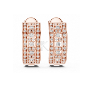 Pendientes de Aro Anchos con Incrustaciones de Diamantes, Diseño Personalizado, Joyería Fina Elegante y Minimalista, Perfecta para Mujer - Product Image 5