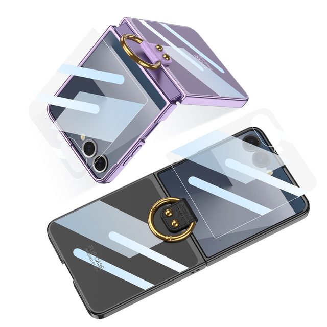 Hot Selling PC Mobile Phone Case for Z Flip 5/6/7 Phantom Series Anti-Fall Waterproof Shockproof Screen Protector Ring