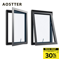 Ventana Abatible con Marco de Aleación de Aluminio de Tamaño Personalizado, Certificación Energy Star, Insonorizada, Doble Vidrio Templado