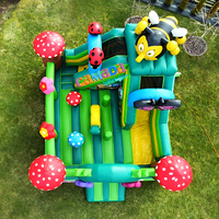 Château gonflable multifonctionnel sur le thème de la forêt avec toboggan, château de saut personnalisé abeille et papillon pour enfants