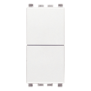 สวิตช์ผนังคู่สีขาว 10A NO+NO 4.1x2.8x5.3 ซม. ปุ่มแยกอิสระ - Product Image 1