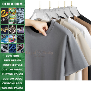 T-shirt pour homme en coton mercerisé à l'ammoniac liquide, coupe ample et décontractée, respirant, idéal pour l'été, avec imprimé - Product Image 2