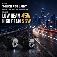Kit de Rénovation de Phares et Feux Antibrouillard OEM ODM Personnalisé avec Lentille de Projecteur Bi-LED 3 Pouces SFIDA LD-7A, 45W/53W, Vente en Gros Usine