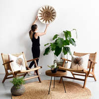 Hete Verkoop Beste Decoratie Macrame En Zeegras Muur Decor Mand Met Witte Groothandel Vietnam Fabrikant