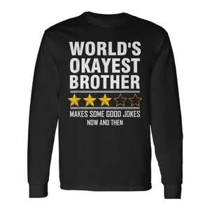 Camiseta de manga larga con estampado de los mejores hermanos del mundo, con tres estrellas y frases divertidas - Product Image 1