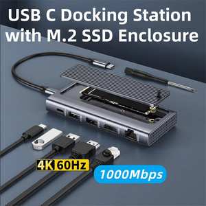 Station d'accueil <span class=keywords><strong>USB</strong></span> C 6-en-1, boîtier SSD <span class=keywords><strong>M2</strong></span> <span class=keywords><strong>NVME</strong></span>/NGFF, <span class=keywords><strong>USB</strong></span> 3.1 Gen2 10 Gbps, 4K60Hz HD, 1000M LAN, PD100W, concentrateur <span class=keywords><strong>USB</strong></span>, adaptateur multiport - Product Image 2