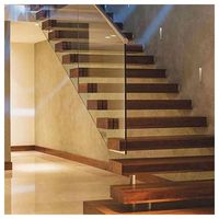 Escalier flottant Prima, escalier cantilever robuste, marches en bois résistantes à l'humidité pour la construction de villas en Afrique