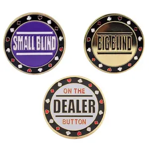 Hot Sale 3 Stks/set Metalen Poker Dealer Chips Blinde Texas Casino Dealer Set