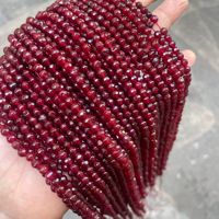 Pierre naturelle cornaline rouge perles rondes en vrac bricolage Bracelet fait main collier accessoire de fabrication de bijoux perle ronde à facettes