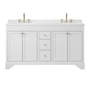 Meuble sous-vasque Minimalist Smartwood avec lavabo encastré pour hôtel et appartement - Product Image 4