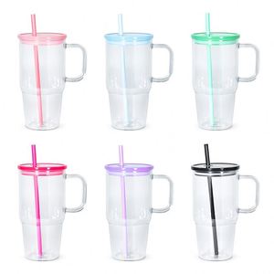 Vaso Personalizado de Plástico PP Ecológico de 20 oz/600 ml, Libre de BPA, para Café y Deportes, con Tapa Colorida - Product Image 1