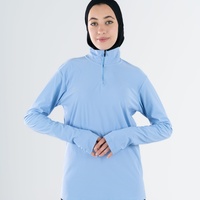 Vêtements de sport islamiques, vêtements de sport respirants, t-shirt bleu clair musulman BackRush Fit