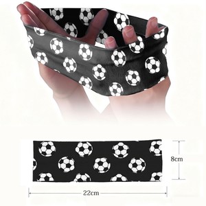 Bandeau de sport personnalisé imprimé football/soccer pour femmes et hommes - Bandeau anti-transpiration pour la course et le yoga - Product Image 4