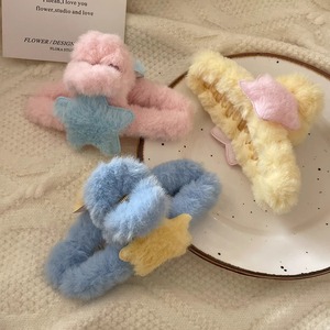 Divertida y Creativa Pinza de Pelo de Felpa con Forma de Estrella de Cinco Puntas, Accesorio Geométrico para el Cabello para Niñas, Pinza Grande de Dibujos Animados, Linda y Dulce para Cola de Caballo - Product Image 4